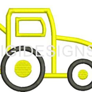 Backhoe Applique Embroidery Design