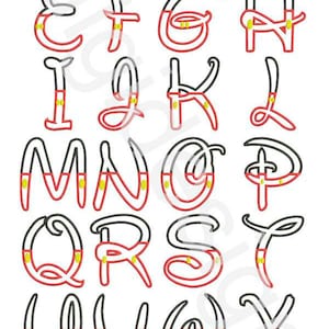 Boy Mouse Applique Font- Lettere maiuscole e minuscole-Ricamo