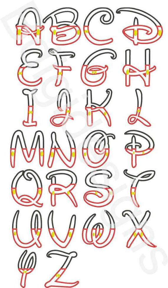 Boy Mouse Applique Font- Upper and Lower Case Let… - image 1