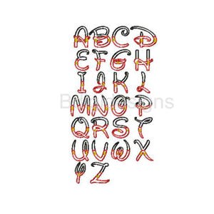 Boy Mouse Applique Font- Upper Case Letters-Embroidery
