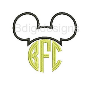 Boy Mouse Monogram Topper Applique Embroidery Design