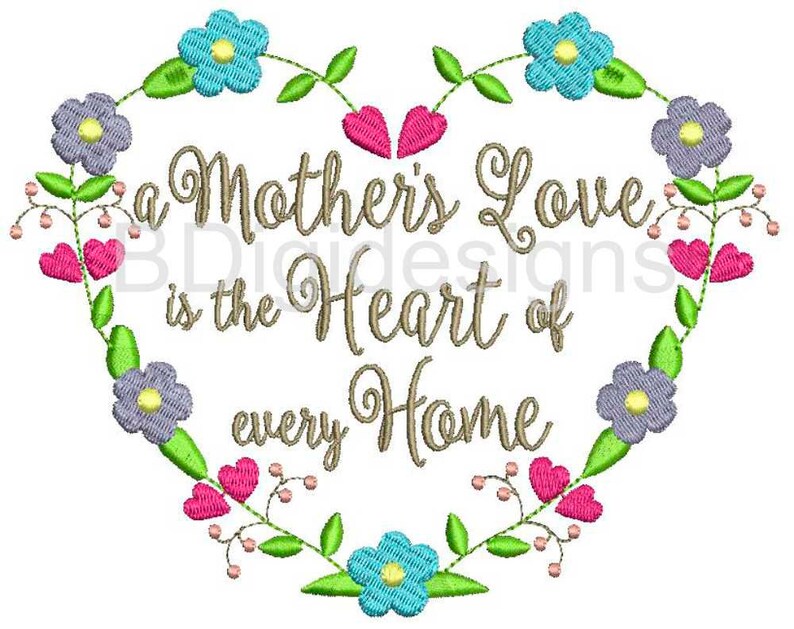 Mother's Day Embroidery Design Etsy