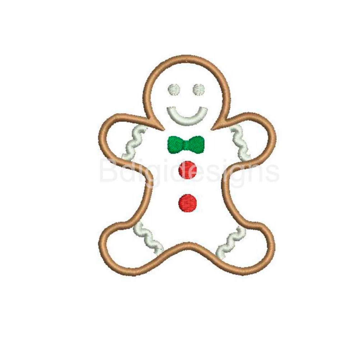Gingerbread Man Applique Embroidery Design Etsy