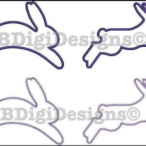 Jumping Bunny Easter Applique Embroidery Design