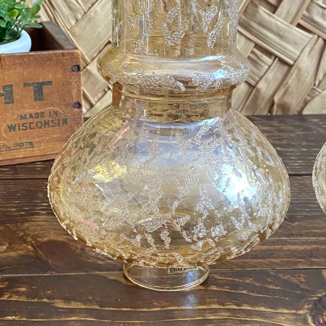 2 Vintage Fluted Glass Hurricane 8 Lamp Shade Mid Century Etsy