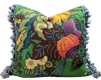 Fairbanks Pillow Kelly Green. Designer Accent Pillow Covers, Decorative Cushion Covers, Euro Sham Pillows, Floral Bouquet Pillows