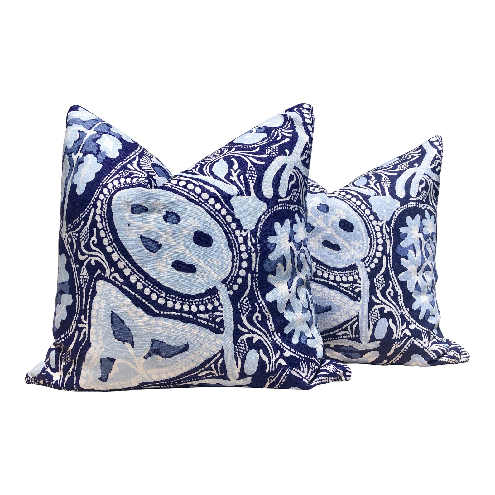 Thibaut Cochin Linen Pillow in Navy. Blue Linen Pillow. Etsy