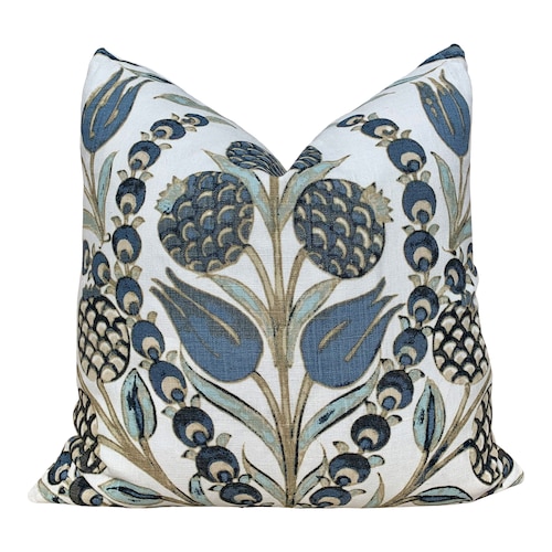 Thibaut Corneila Pillow Aqua. Euro Sham 26x26 // Aqua Blue Etsy