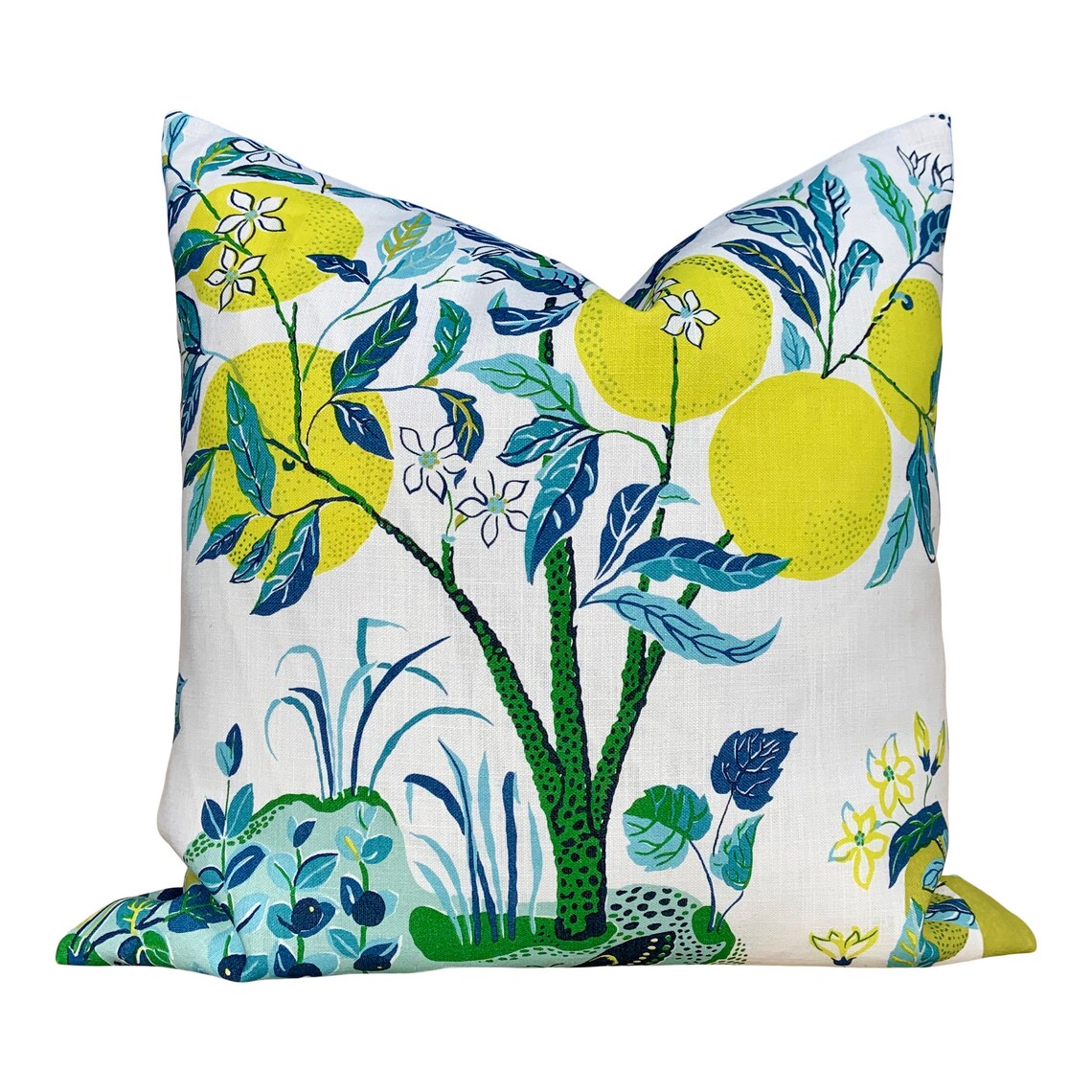 Schumacher Citrus Garden Pillow in Pool. Designer Outdoor - Etsy