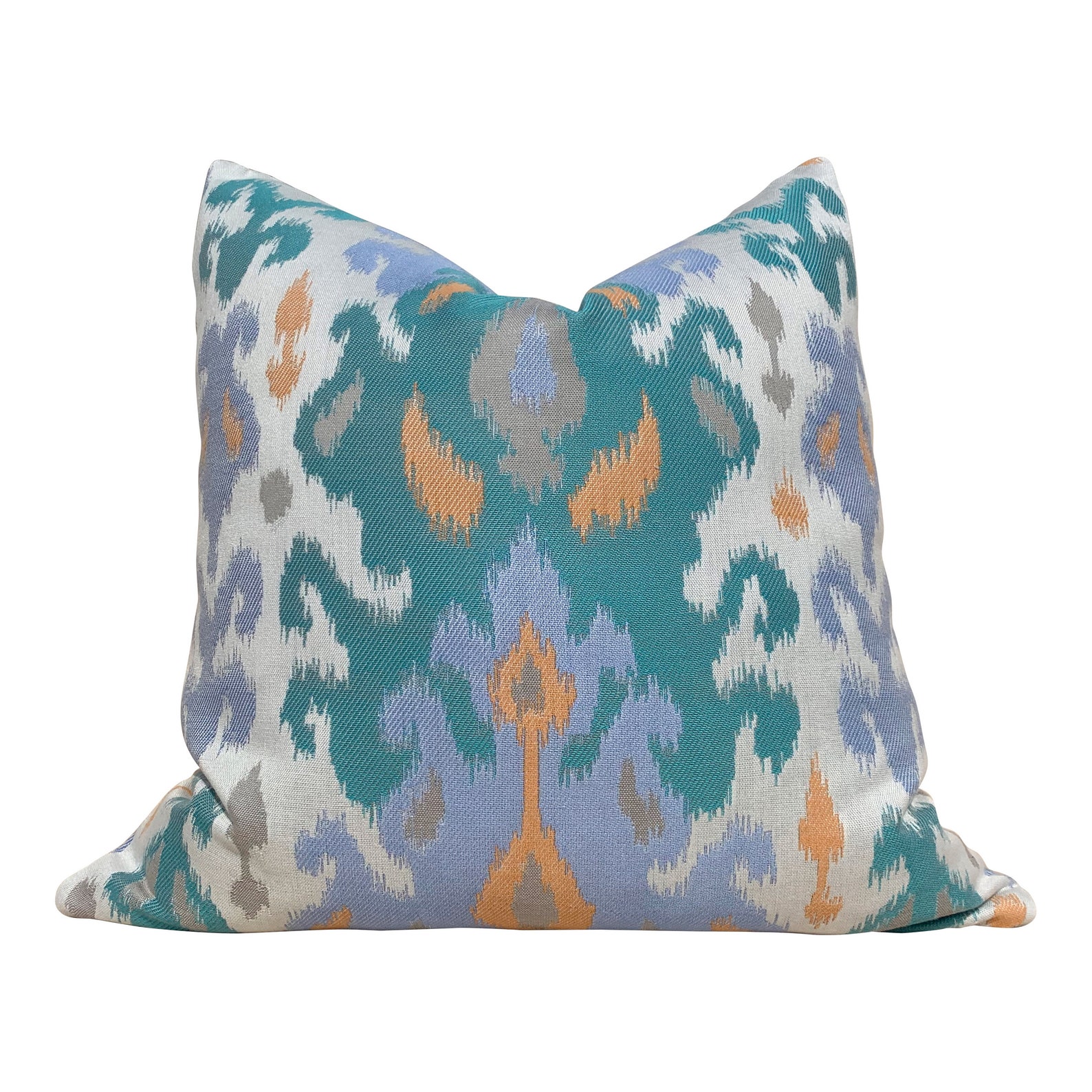 Sunbrella Outdoor Indoor Ikat Pillow Peacock. Lumbar Outdoor Etsy