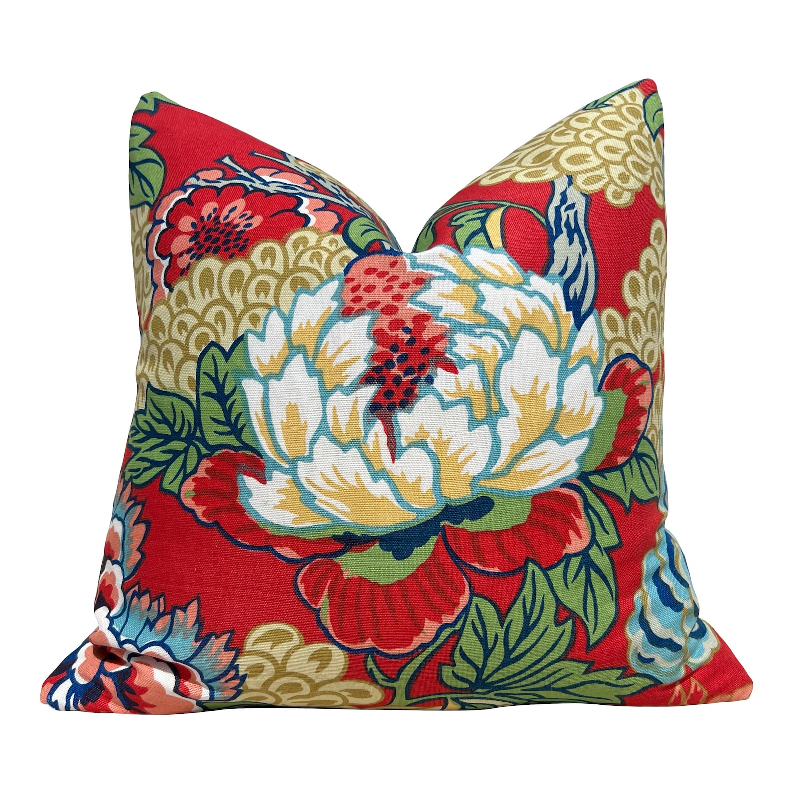 Thibaut Honshu Pillow in Coral. Chinoiserie Pillowcover Etsy