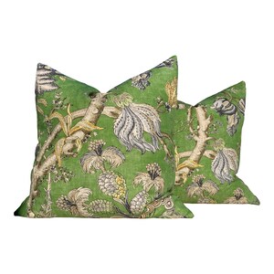 Thibaut Chatelain Pillow Cover in Green. Designer Decorative Pillow Cover Green French Country Floral Accent lumbar Cushion Case Euro Sham image 6
