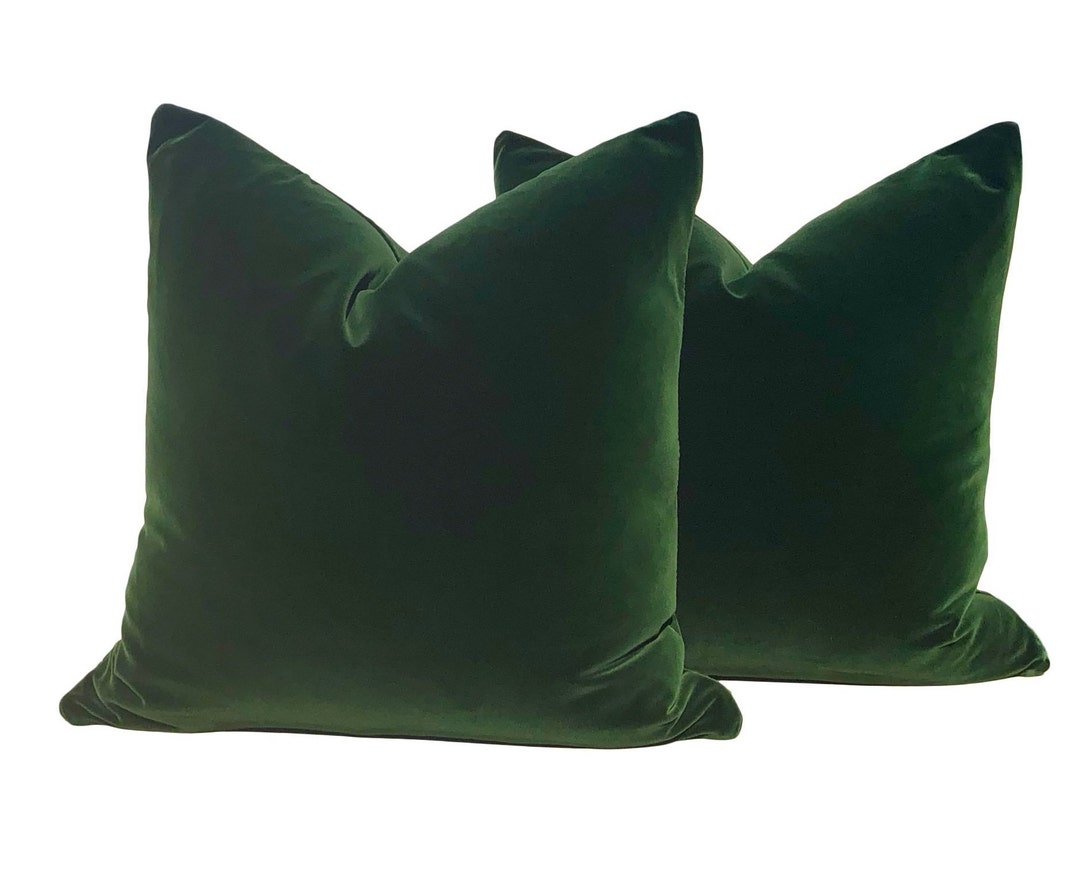 Velvet Pillow in Green. Decorative Velvet Pillow Lumbar - Etsy