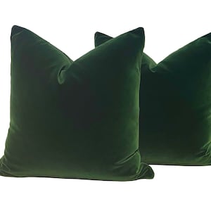 Designer Plush Velvet Pillow in Green. Decorative Velvet pillow Rich Green, Luxurious Accent Cushion Cover, Solid Green Velvet Pillow Cover