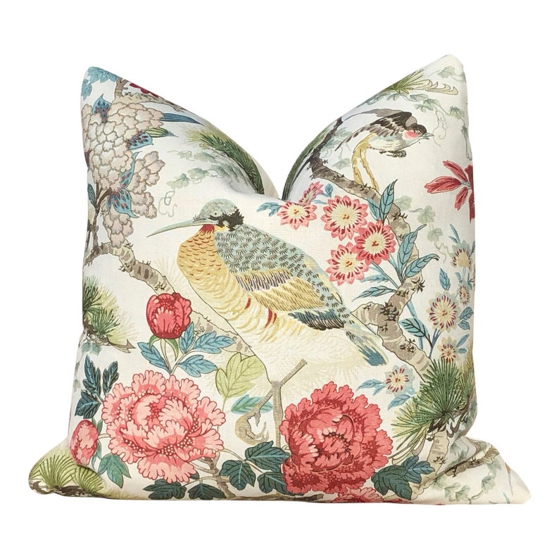 Scalamandre Shenyang Pillow in Bloom. Chinoserie Pillow Cover Etsy