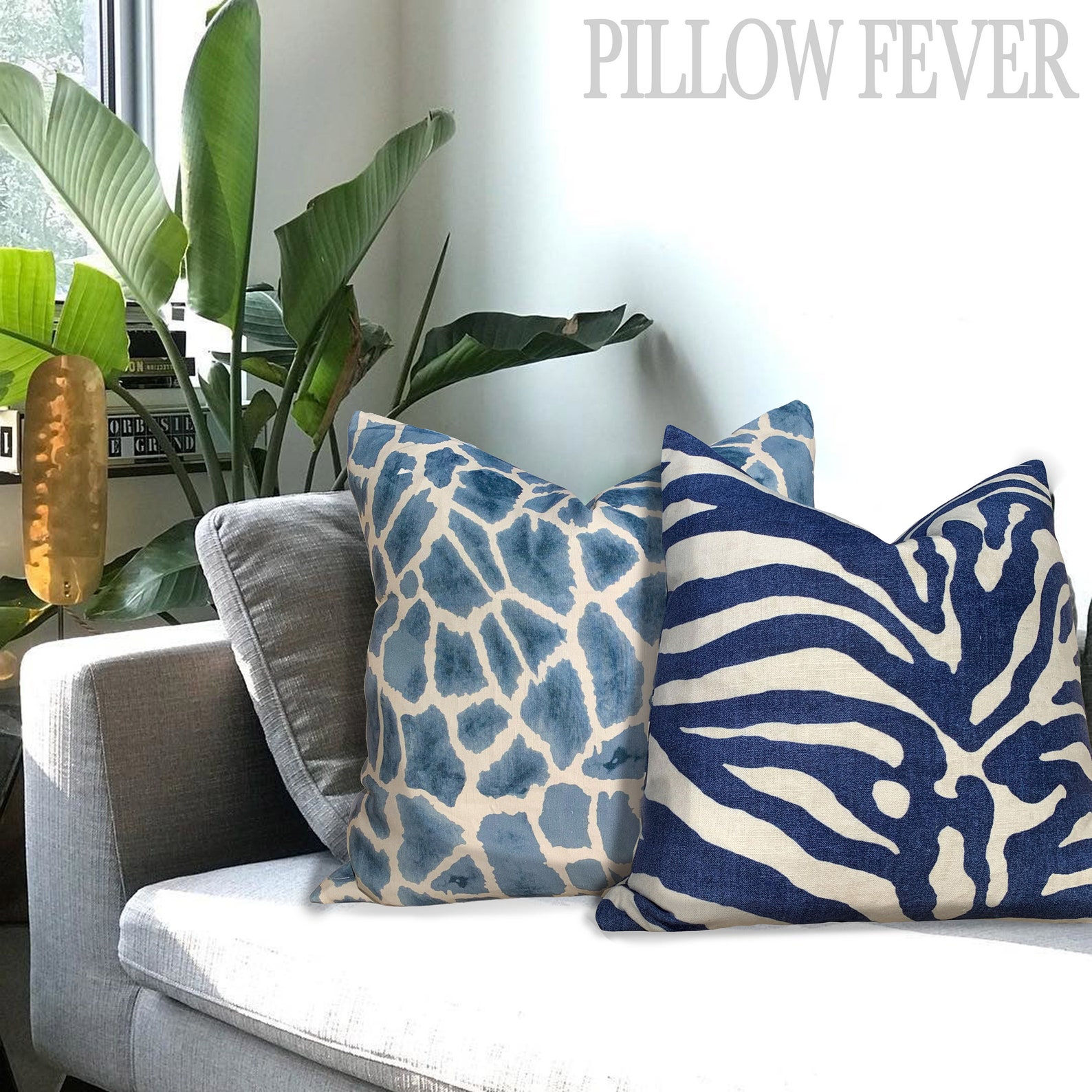 Thibaut Serengeti Decorative Pillow in Navy. Zebra Lumbar Etsy