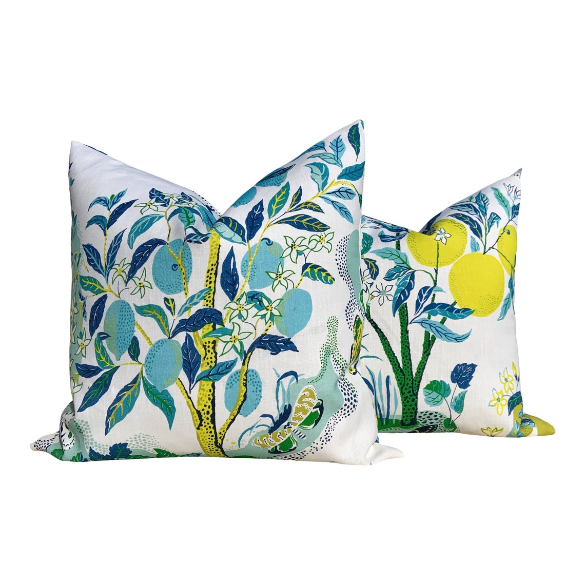Schumacher Citrus Garden Pillow in Pool. Designer Outdoor - Etsy