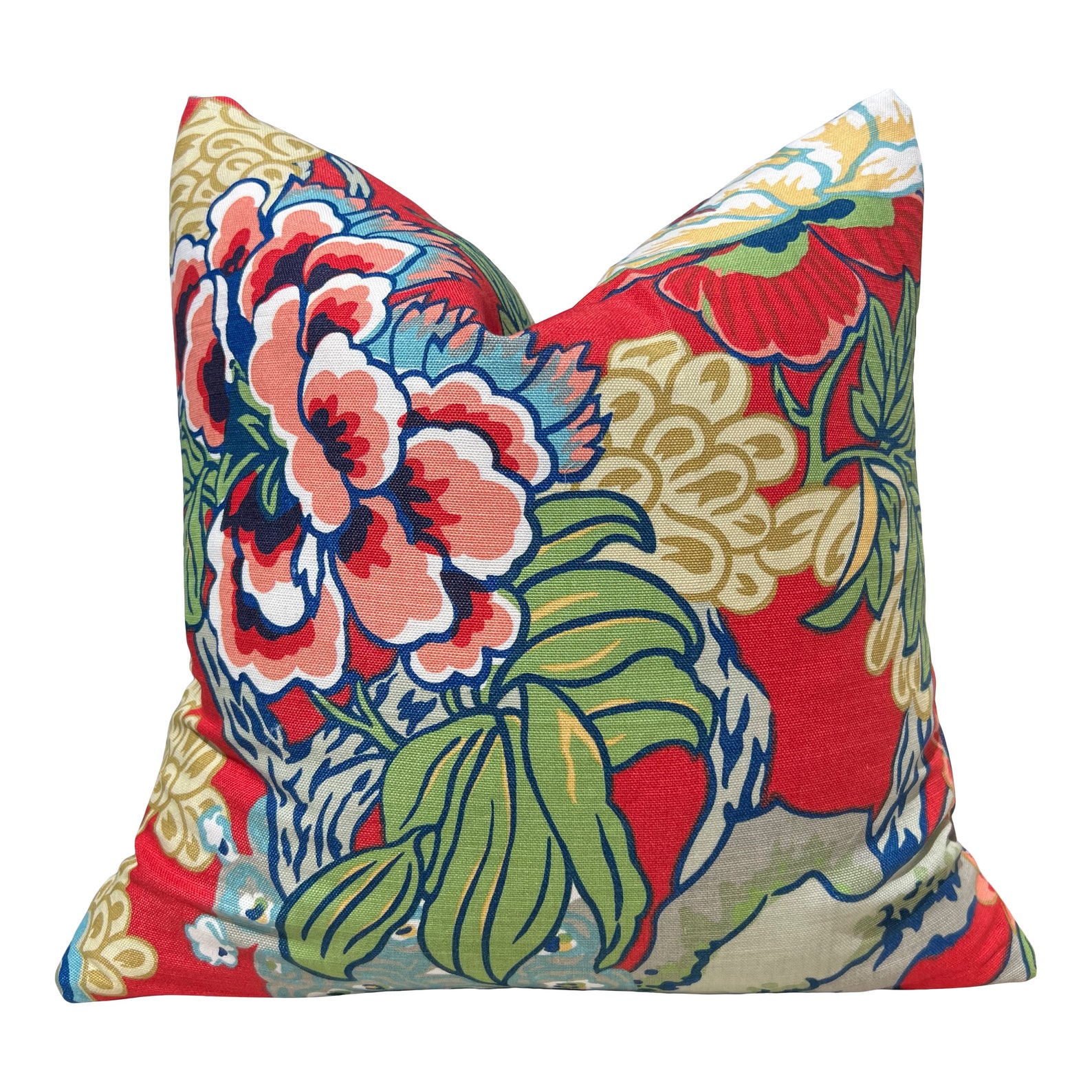 Thibaut Honshu Pillow in Coral. Chinoiserie Pillowcover Etsy