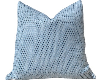 Thibbaut Indoor/Outdoor Woven Pixie Pillow - Sky, Marine. Weather Resistant Blue Outdoor Cushion Cover, Geometric Outdoor Pillows