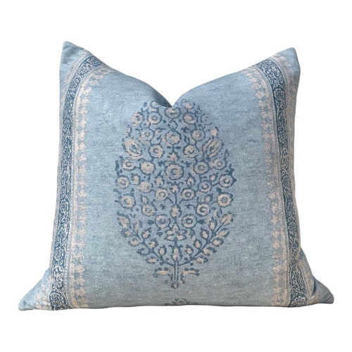 Chappana Medallion Pillow in Antique Blue. Medallion Blue Etsy