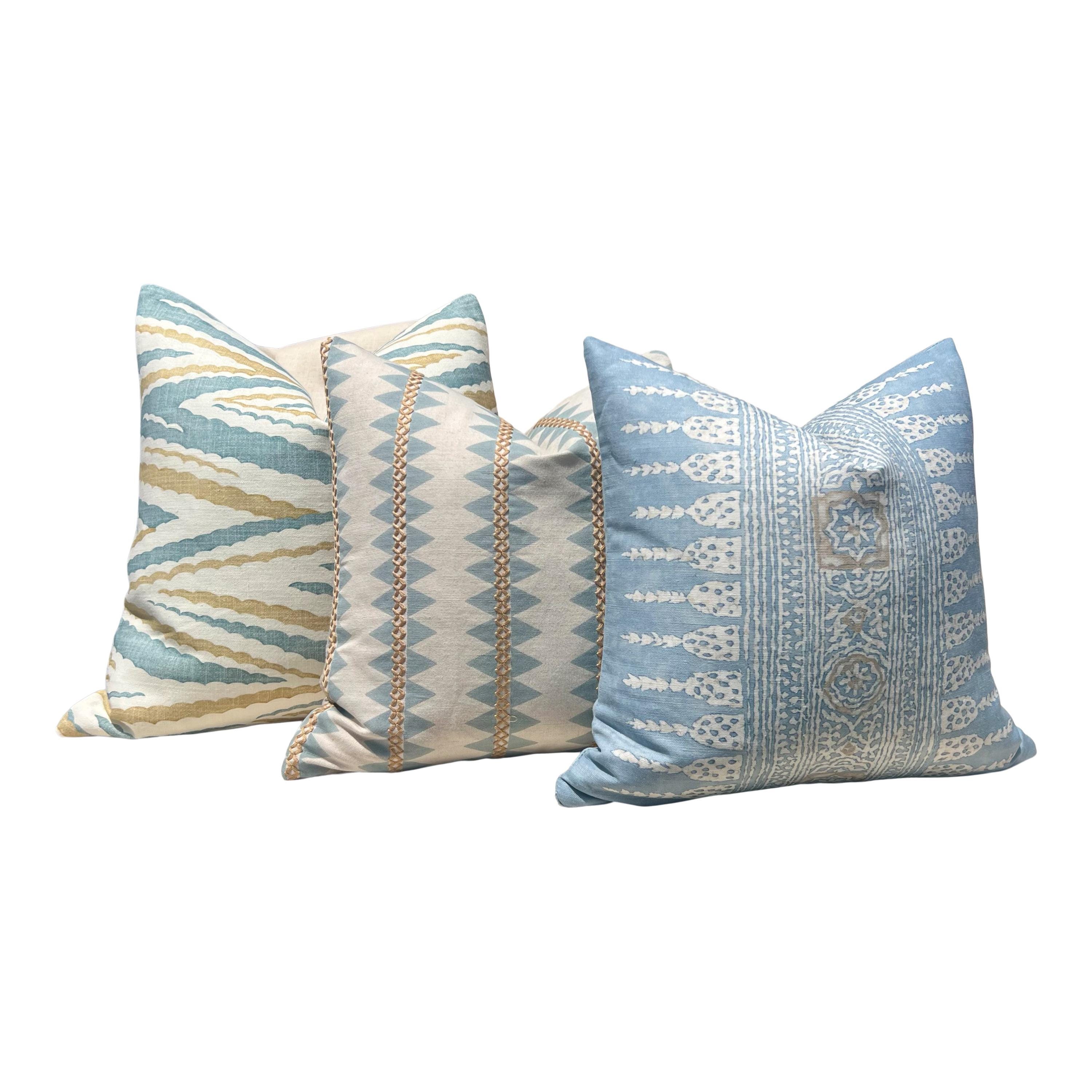 Thibaut Highland Peak Pillow in Aqua Blue, High End Pillows, Designer