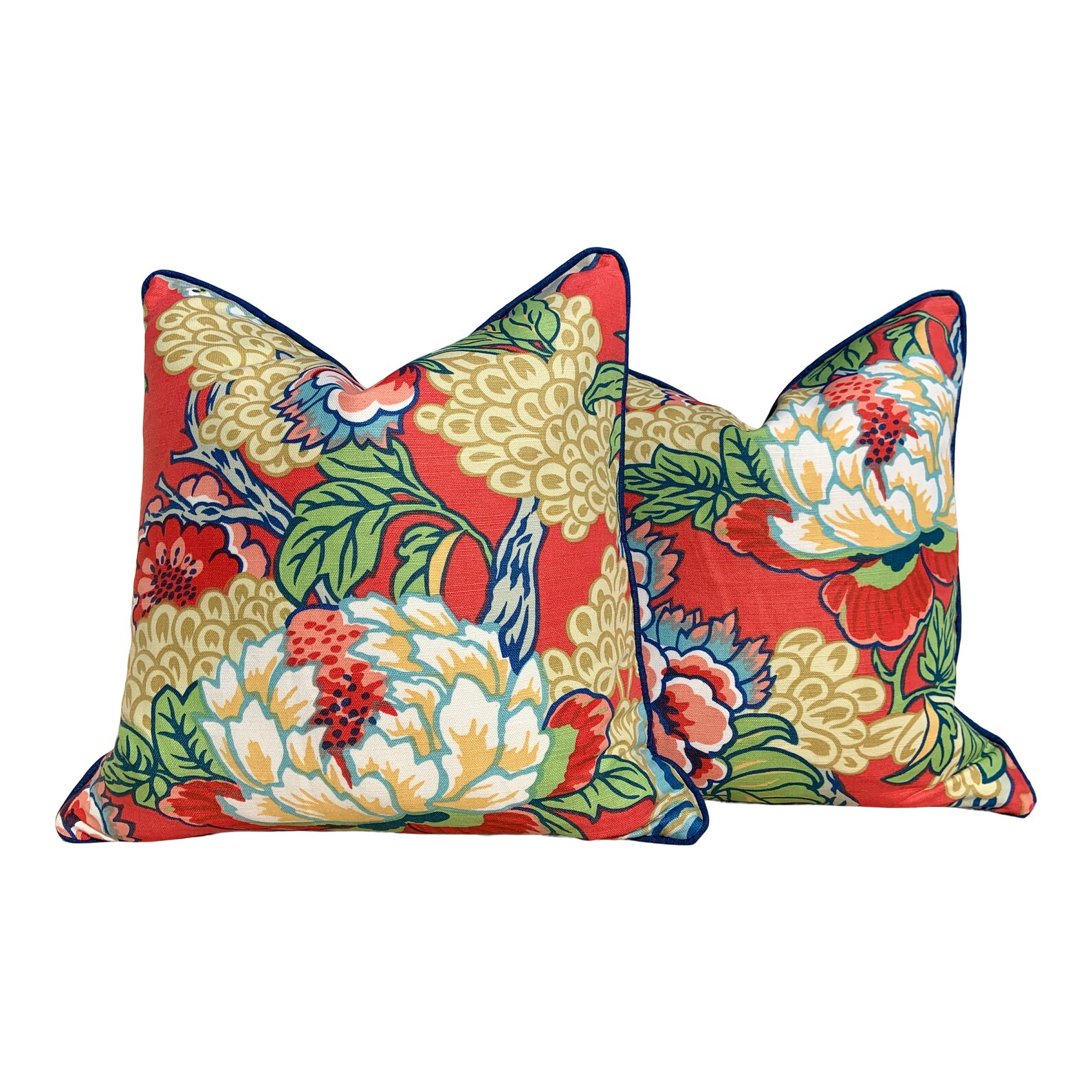 Thibaut Honshu Pillow in Coral. Chinoiserie Pillowcover Etsy