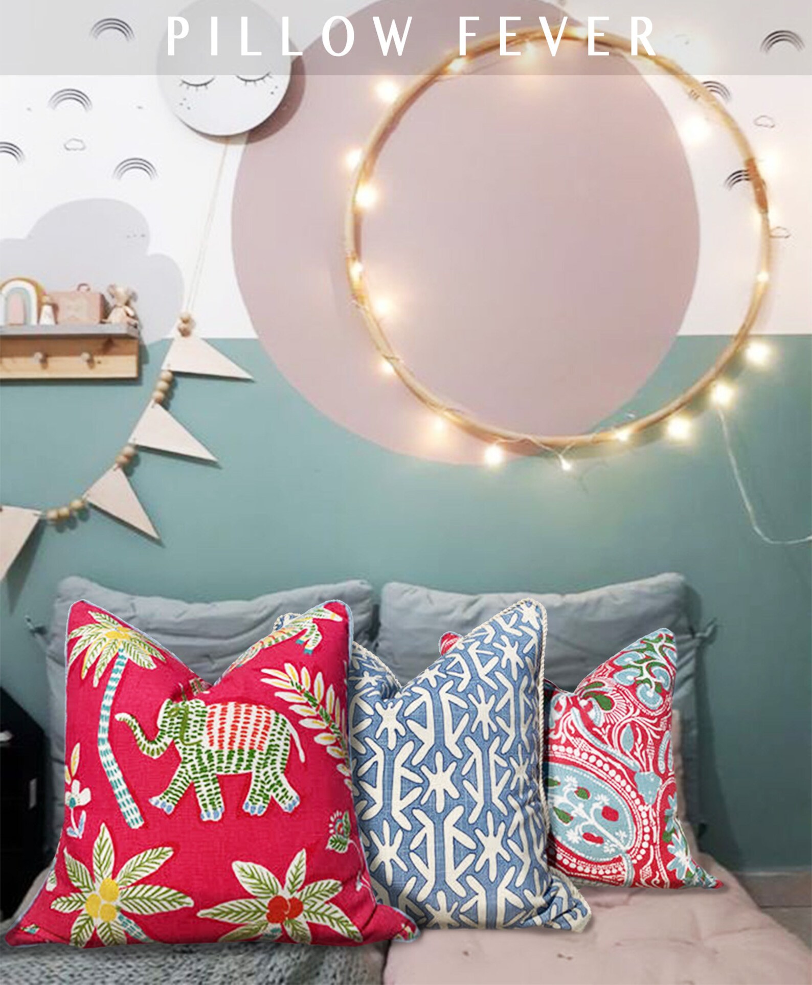 Thibaut Cochin Linen Pillow in Fuchsia // Lumbar Pink Pillow Etsy