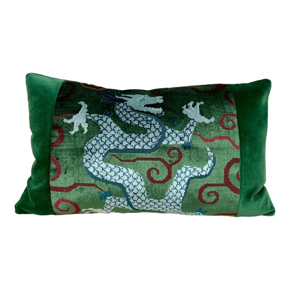Schumacher Bixi Velvet Lumbar Pillow in Green. Lumbar Decorative Velvet Pillow. Designer Pillows Accent Cushion Cover Decorative Pillow Etsy Canada