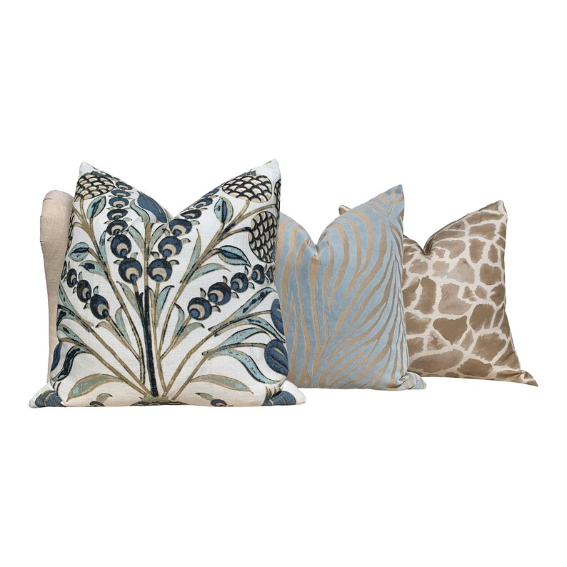 Thibaut Corneila Pillow Aqua. Euro Sham 26x26 // Aqua Blue Etsy