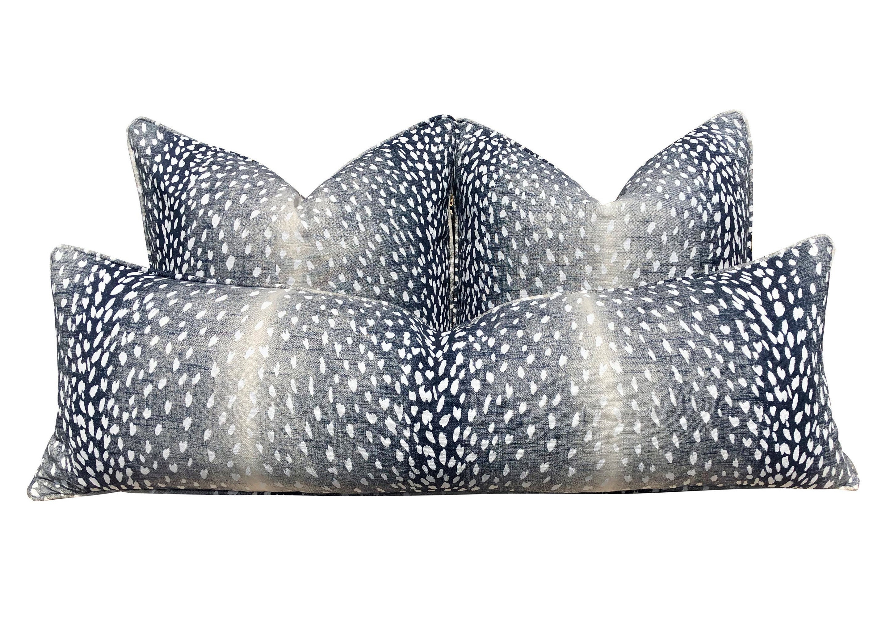 Antelope Pillow Navy Blue. Long Lumbar Pillow // Accent Pillow Etsy