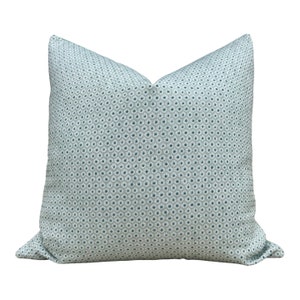 Outdoor Woven Pixie Pillow in Mist and Aqua. Outdoor Pillow Cover, Sunbrella Pillow, Lumbar Outdoor Pillow, Blue Outdoor Cushion Cover