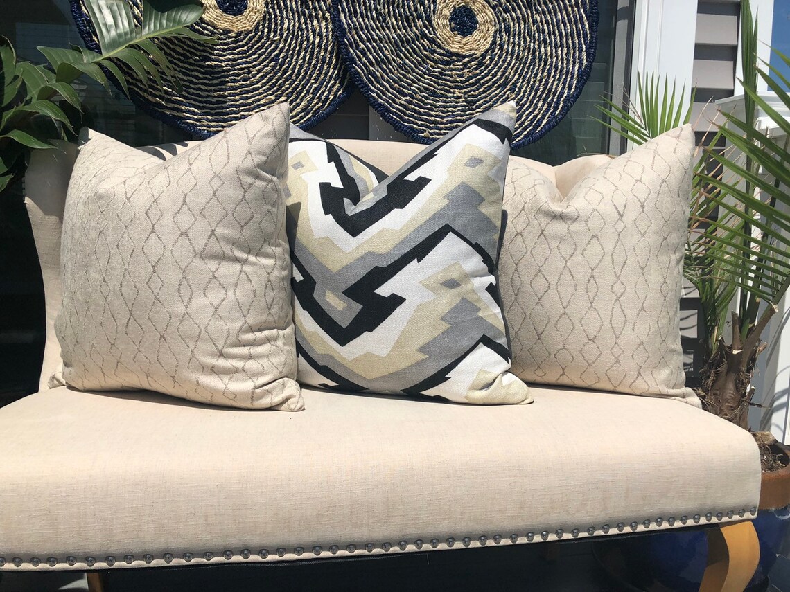 Modern Indoor Outdoor Sunbrella Pillow in Graphite. Etsy