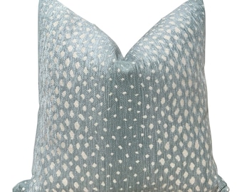 Thibaut Gazelle Woven Pillow - Seaglass. Luxurious Chenille Pillow Cover Aqua, Ombre Animal Skin Throw Cushion, Euro Sham Pillow Covers