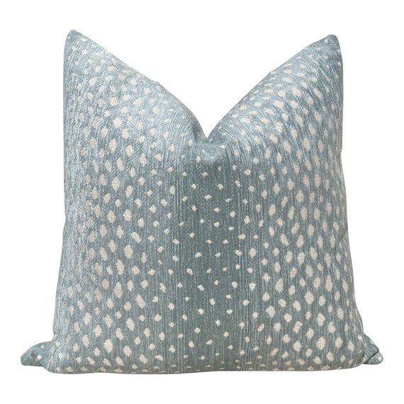 Thibaut Gazelle Woven Pillow in Seaglass. Luxurious Chenille Pillow Cover Aqua, Ombre  Animal Skin Throw Cushions, Designer Pillow Cover