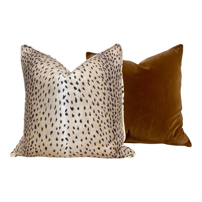 Antelope Pillow in Tan. Animal Print Lumbar Pillow Long Etsy