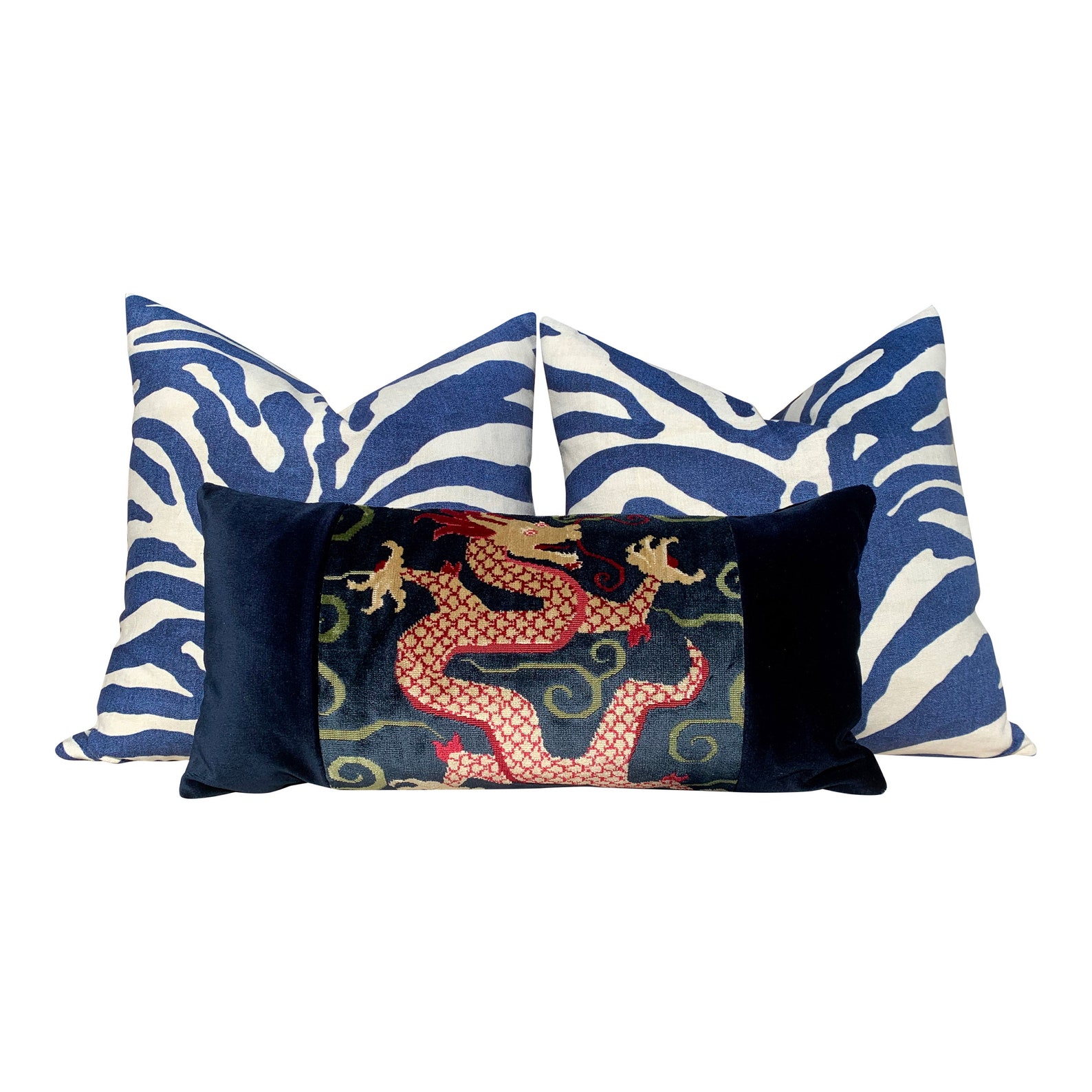 Thibaut Serengeti Decorative Pillow in Navy. Zebra Lumbar Etsy