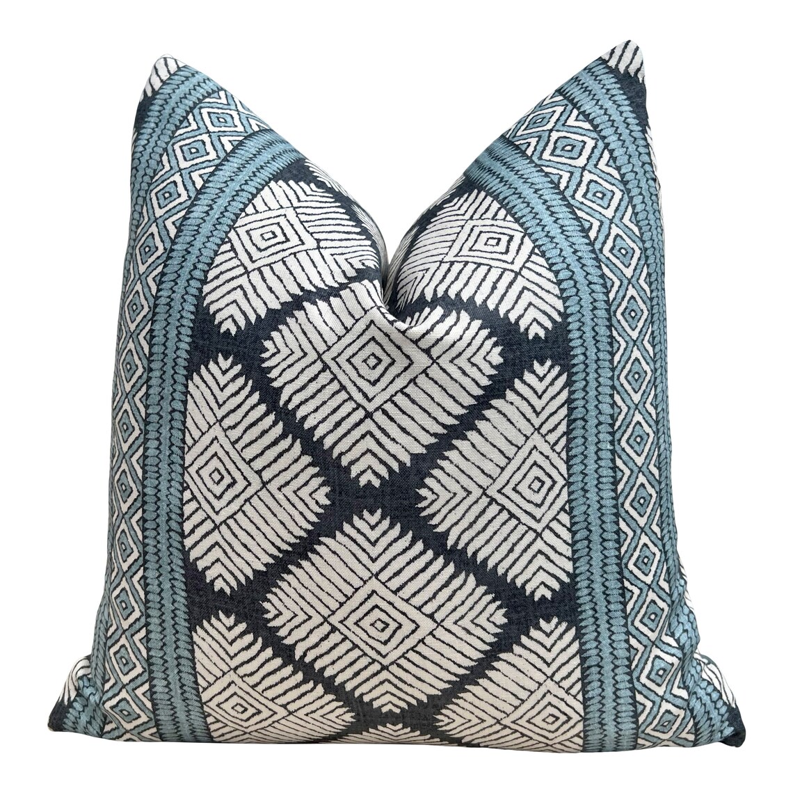 Thibaut Austin Geometric Pillow in Mineral Blue. Blue Pillows Etsy
