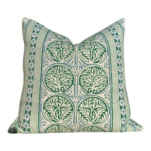 Thibaut Fair Isle Pillow in Green and Blue. Lumbar Striped  Pillow Aqua Green, Decorative Cushion Cover, Designer Stripes Pillows, Euro Sham