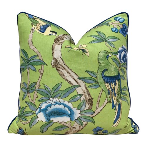Thibaut Giselle Pillow in Lime Green. Green Lumbar Pillow // Etsy