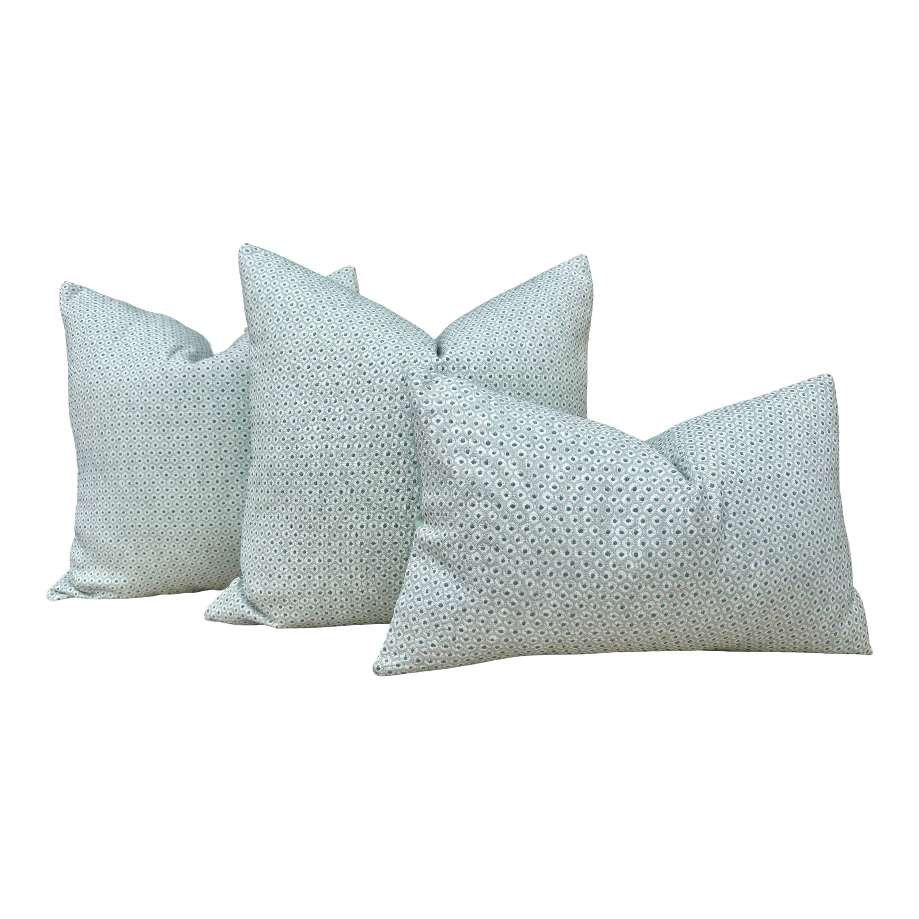 Outdoor Woven Pixie Pillow in Mist and Aqua. Outdoor Pillow - Etsy