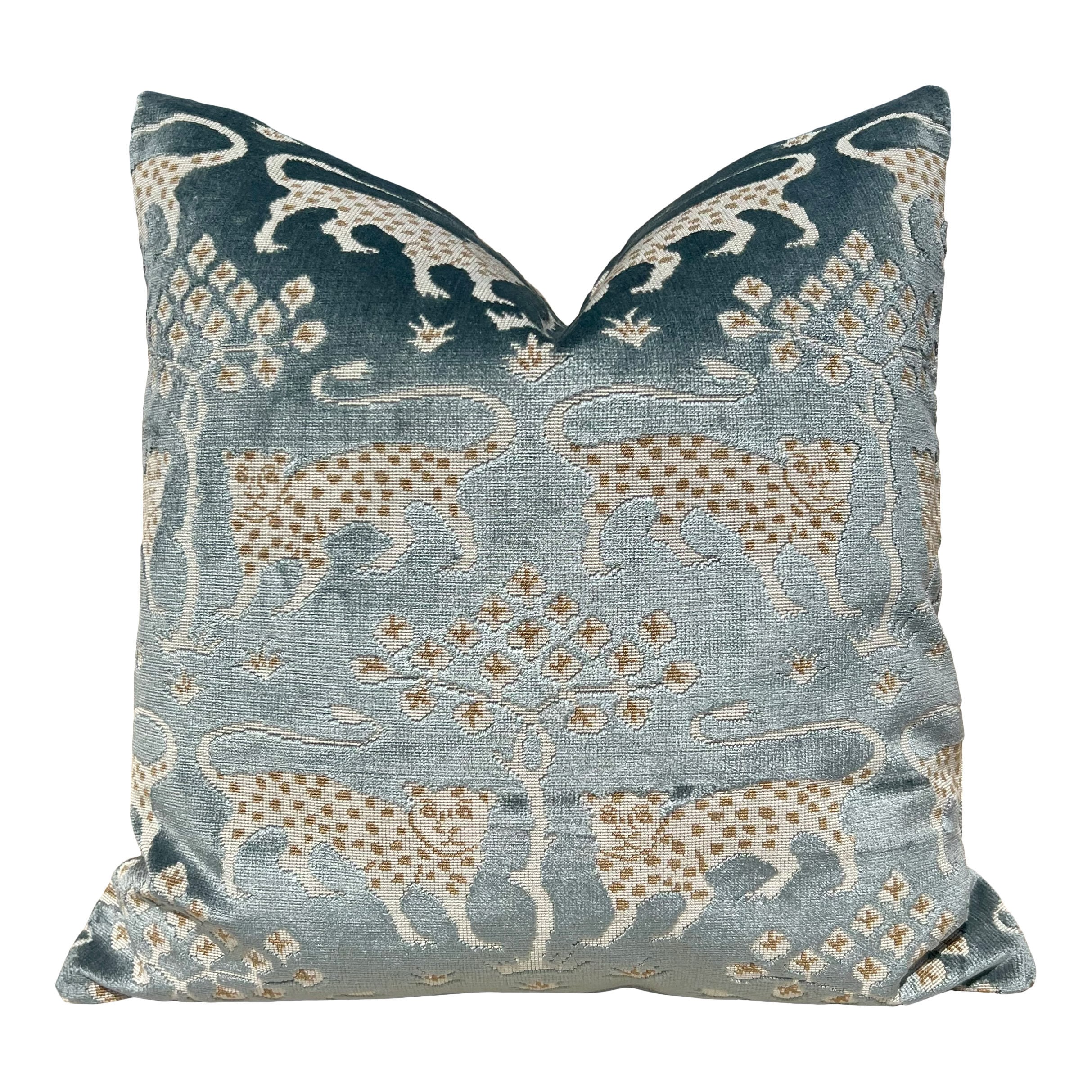 Schumacher Woodland Velvet Pillow Mineral. Accent Decorative Pillow ...