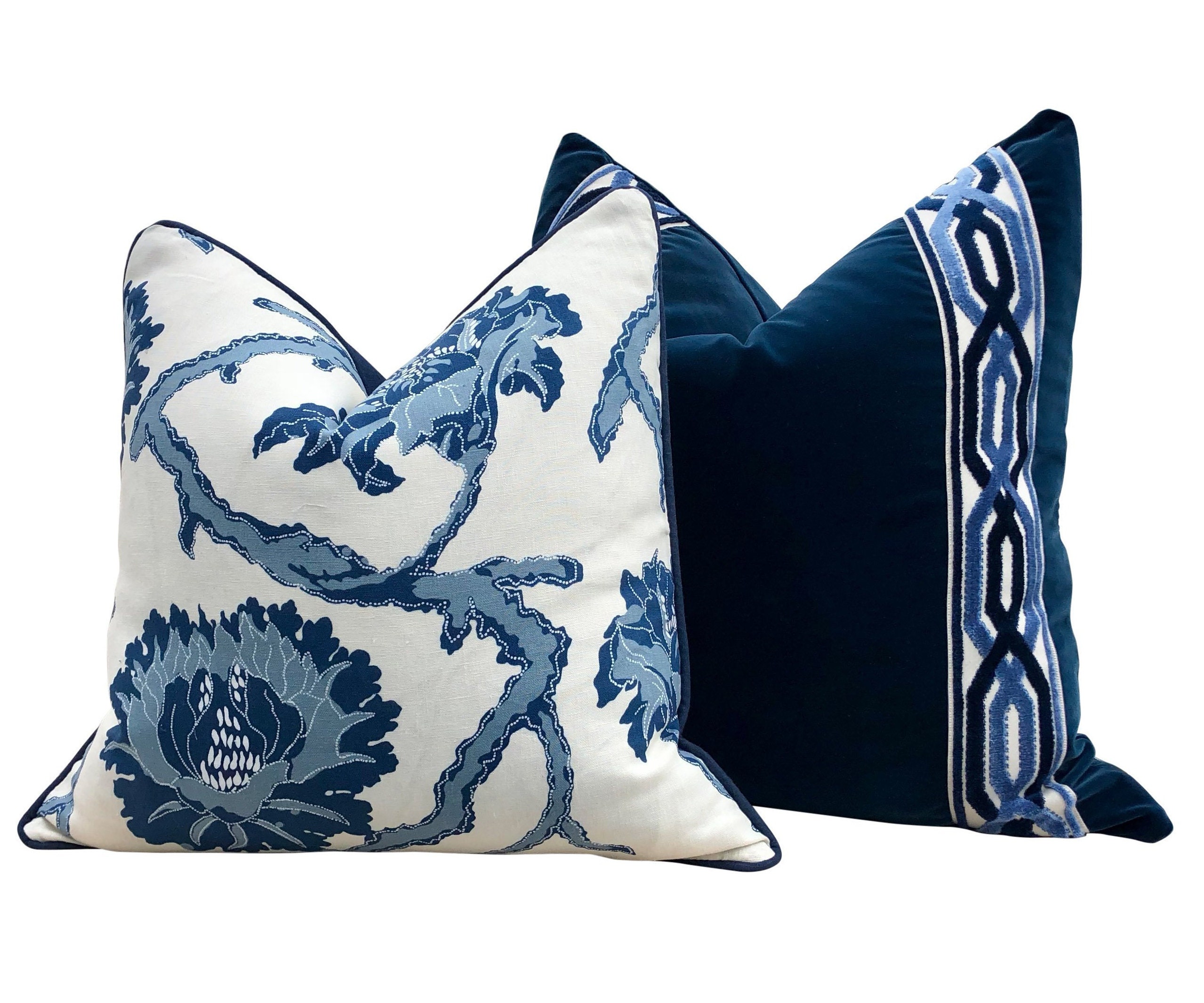 French General Indigo Pillow. Lumbar Navy Pillow Accent Pillow Etsy