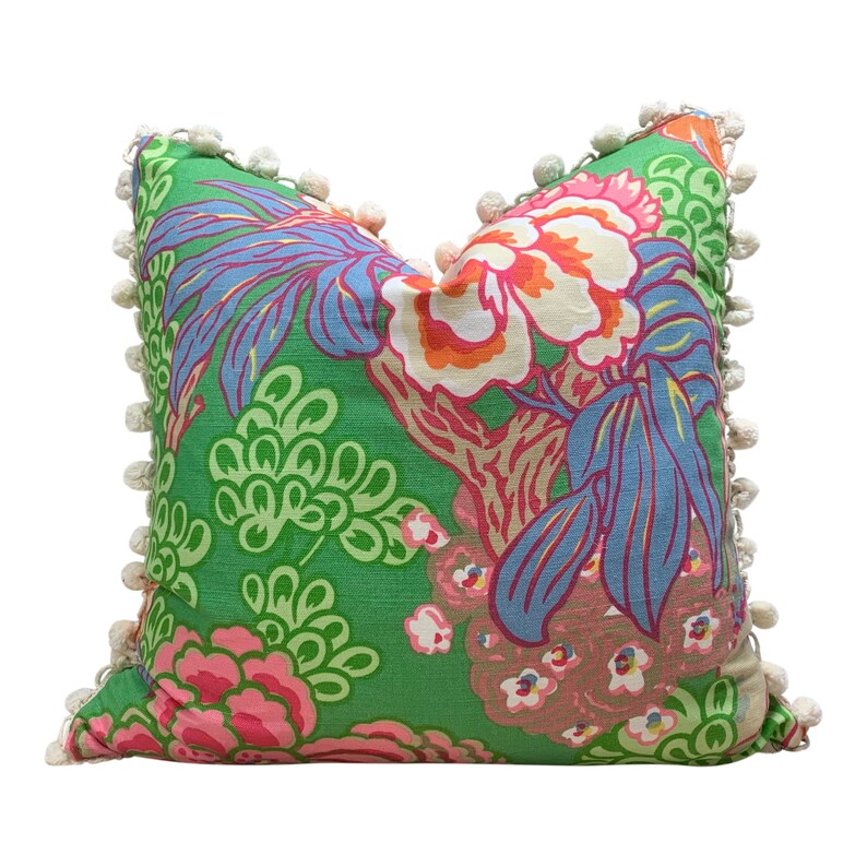 Thibaut Honshu Pillow Green. Chinoiserie Pillow Cover Emerald Etsy