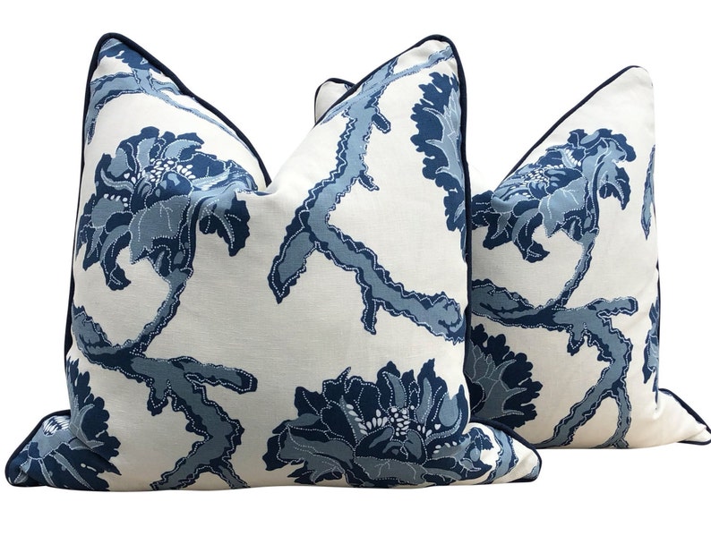 French General Indigo Pillow. Lumbar Navy Pillow Accent Pillow Etsy