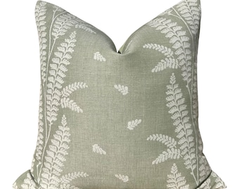 Thibaut Ensbury Fern Woven Pillow - Sage Green. Light Green Fern Pillow Cover, Decorative Pillows, Accent Woven Cushion, Euro Sham Case