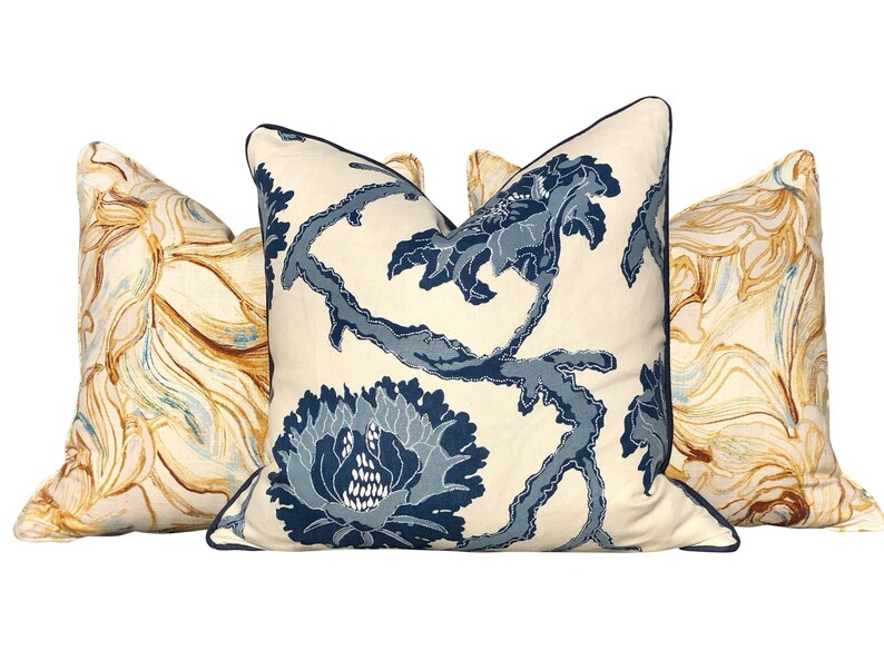 French General Indigo Pillow. Lumbar Navy Pillow Accent Pillow Etsy