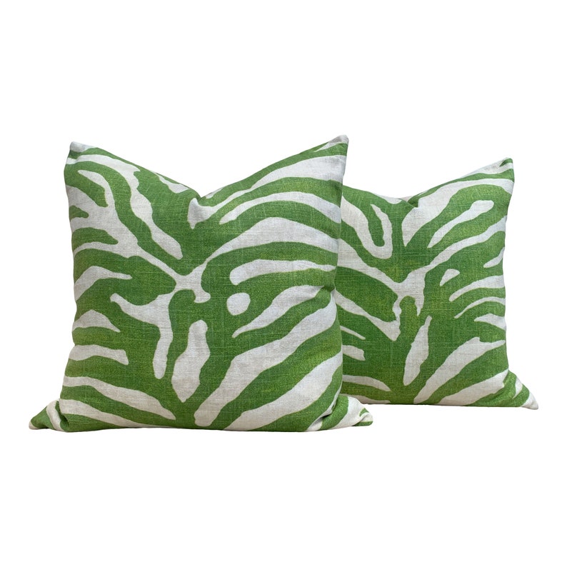Thibaut Serengeti Decorative Pillow in Green. Zebra Lumbar Etsy