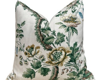 Green floral throw pillows sale