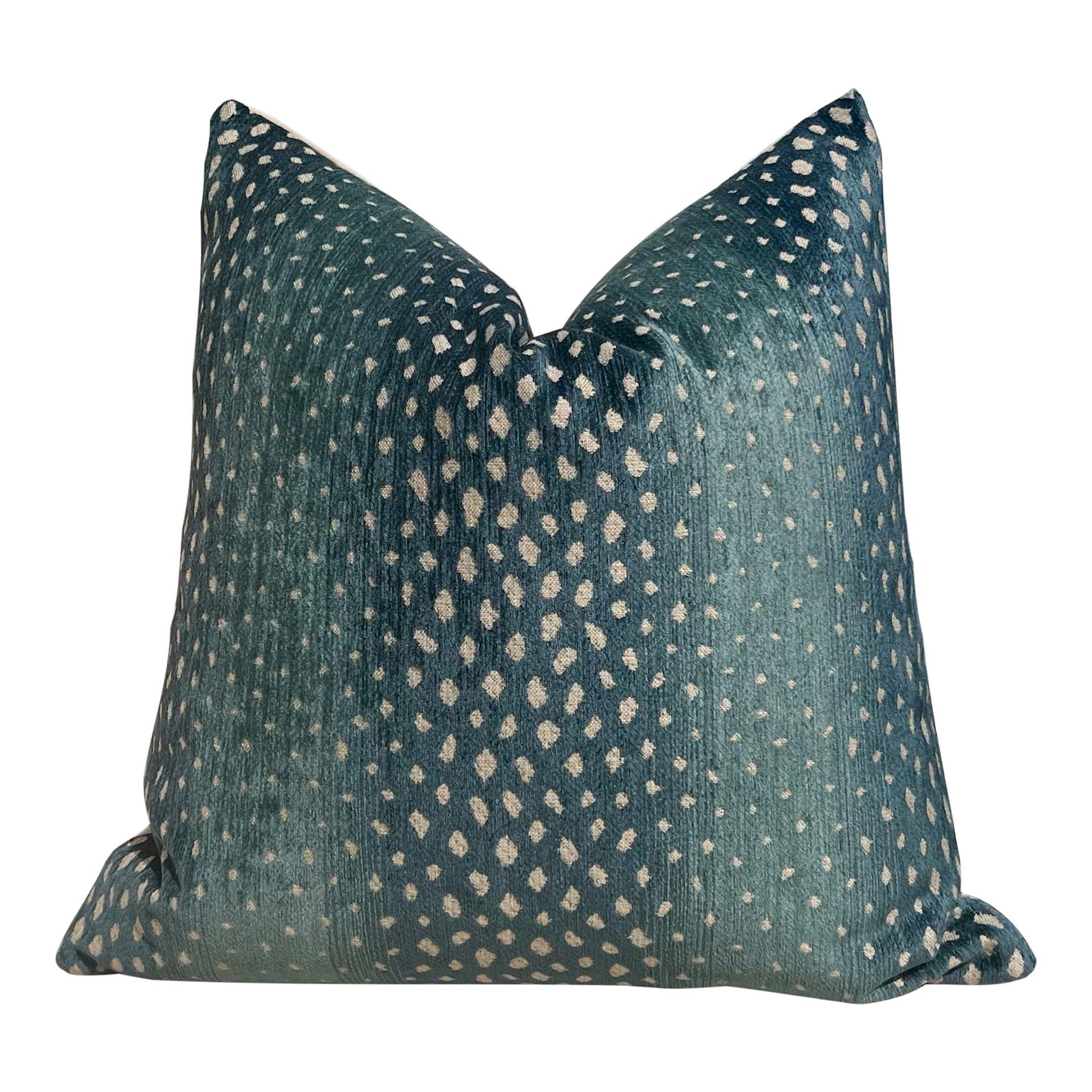Thibaut Gazelle Woven Pillow Peacock. Luxurious Chenille Pillow Cover Midnight Teal, Ombre Animal Skin Throw Cushions, Designer Pillow Cover