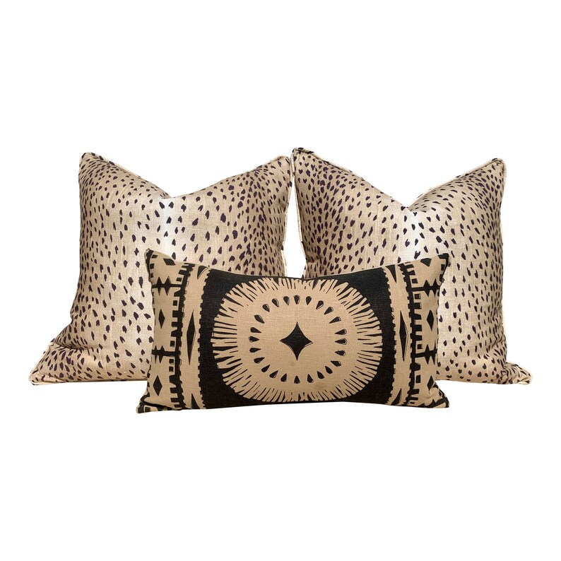 Antelope Pillow in Tan. Animal Print Lumbar Pillow Long Etsy